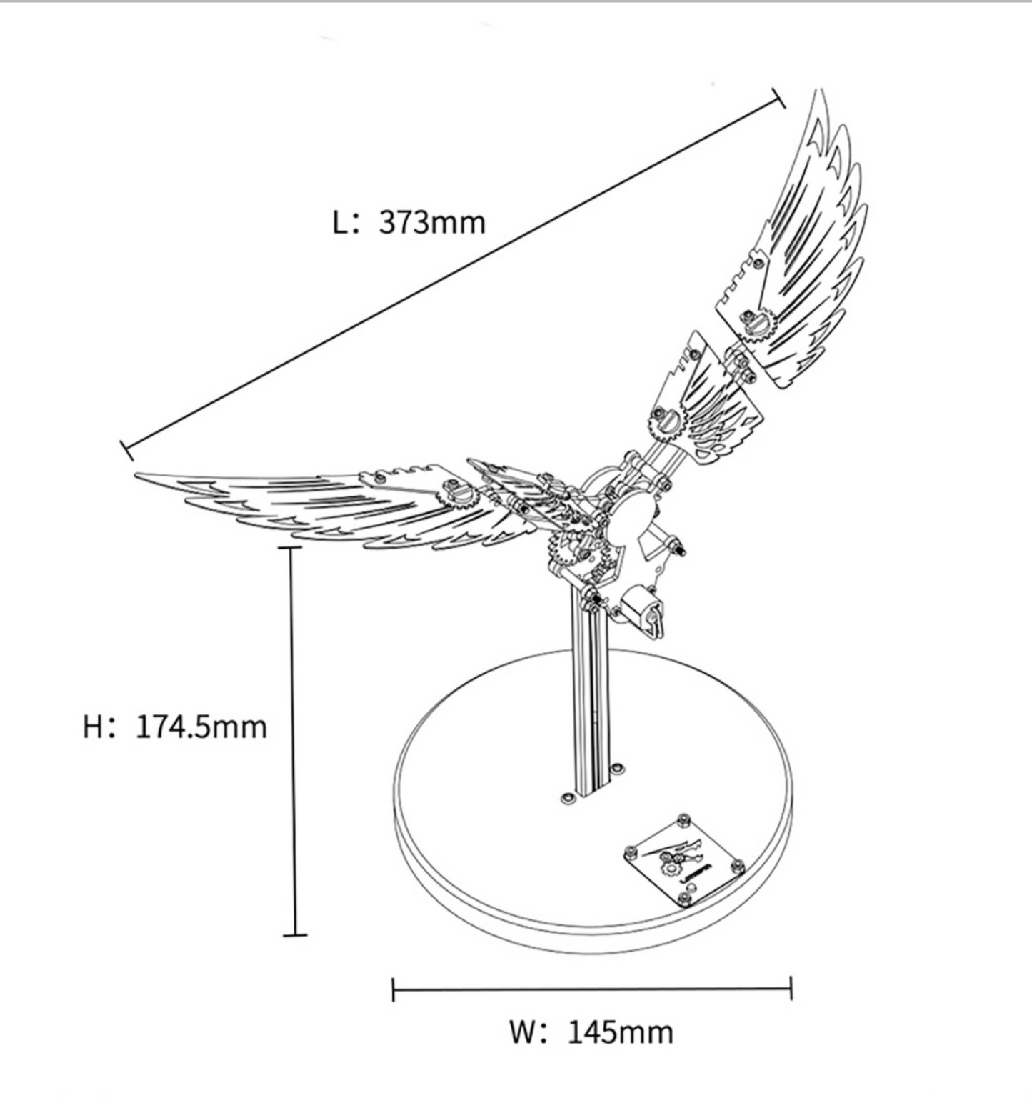 The Bionic Ornithopter Precision Metal Mechanical Assembly Model Kit