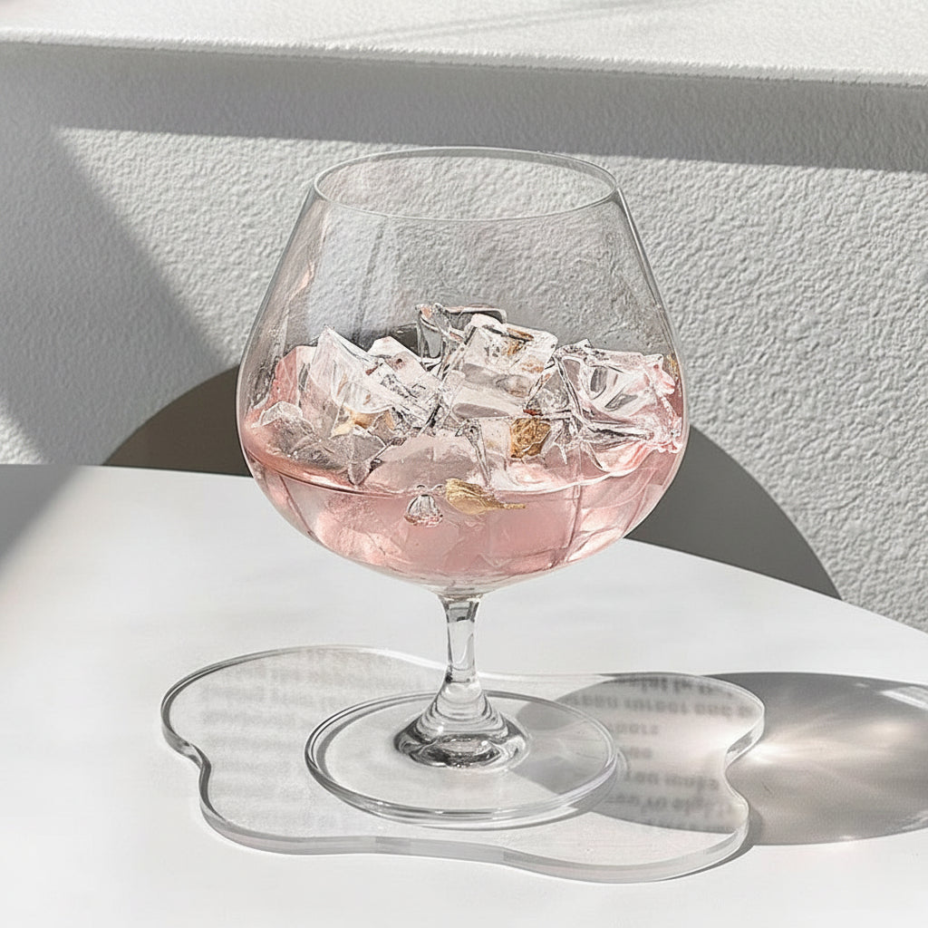 Gradient Pink Frosted Stem Wine Glass