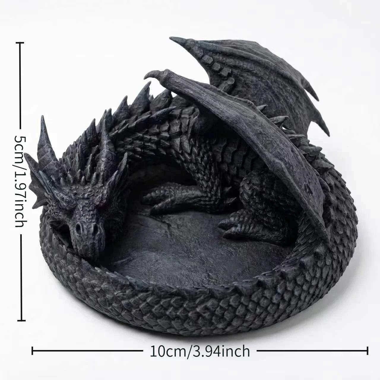 Dragon Nest Key Bowl – Gothic Fantasy Dragon Statue Catchall Tray for Keys, Glasses & Desk Decor