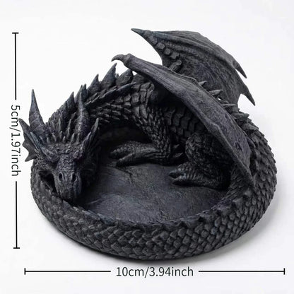 Dragon Nest Key Bowl – Gothic Fantasy Dragon Statue Catchall Tray for Keys, Glasses & Desk Decor