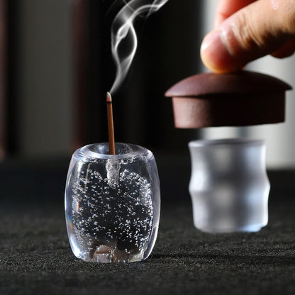 Zen Glass Incense Holder Tea Lid Rest