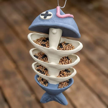 Fish Bone Hanging Bird Feeder – Unique Garden Decor That Attracts Hummingbirds & Wild Birds