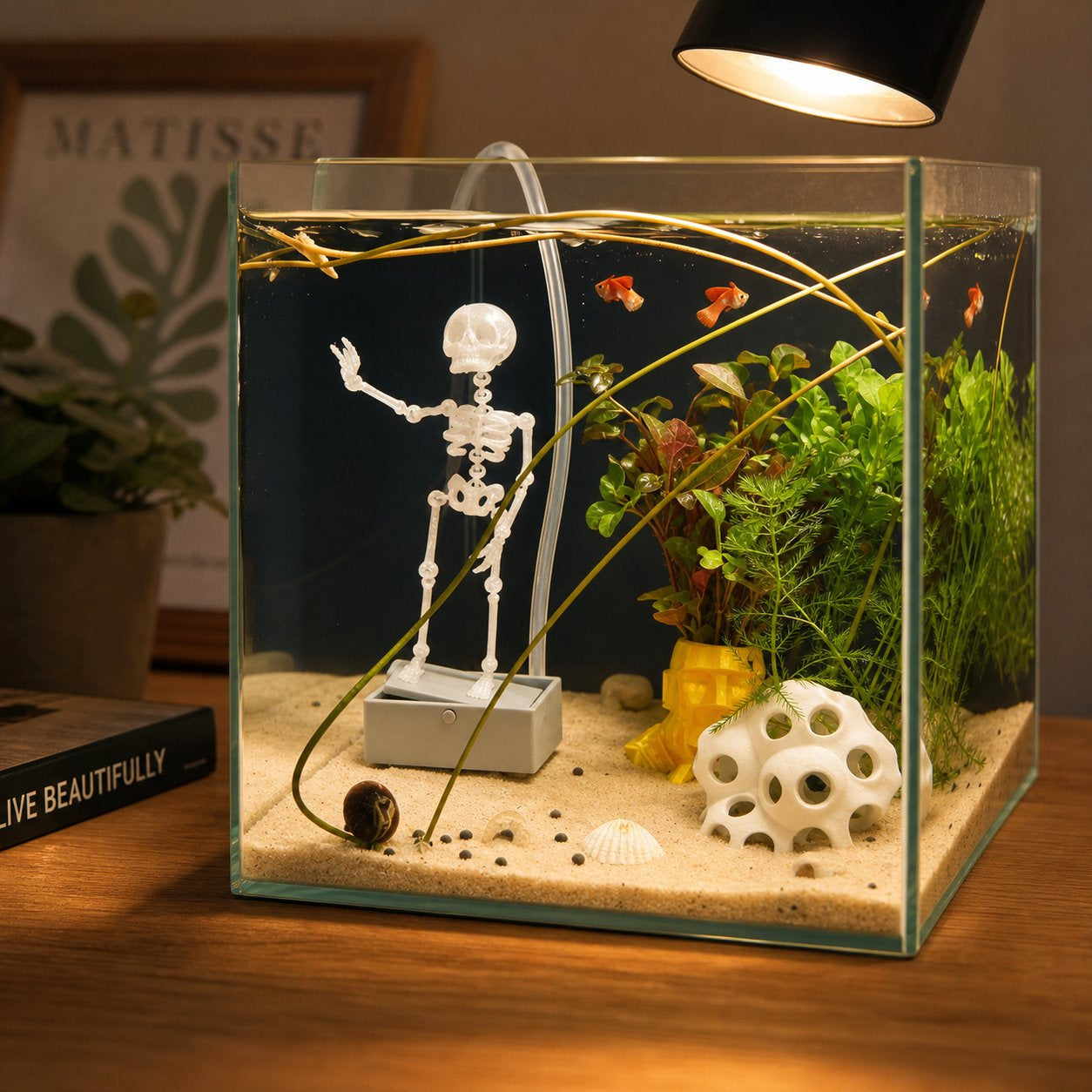 "Dancing Skeleton" Aquarium Decoration