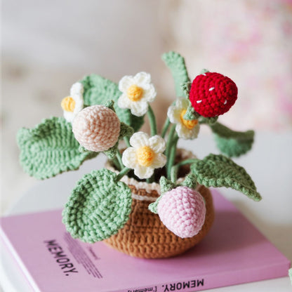 DIY Crochet Flower Potted Plant Kit for Beginners - Complete Crochet Kit with Step-by-Step Video Tutorials, Everlasting Flower Home Decor & Creative Gift