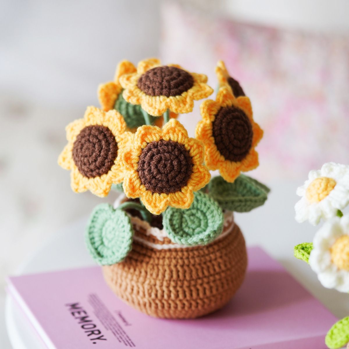 DIY Crochet Flower Potted Plant Kit for Beginners - Complete Crochet Kit with Step-by-Step Video Tutorials, Everlasting Flower Home Decor & Creative Gift