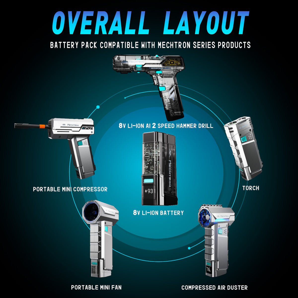 8V LI-ION 2 SPEED HAMMER DRILL (LITE)
