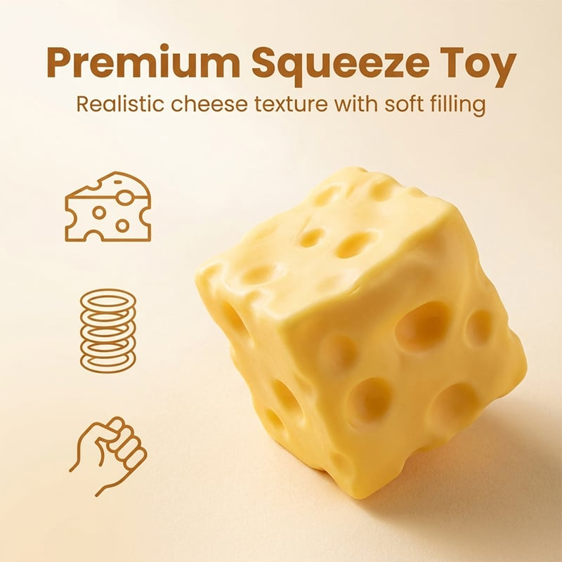 Cheese Cube Squishy Toy