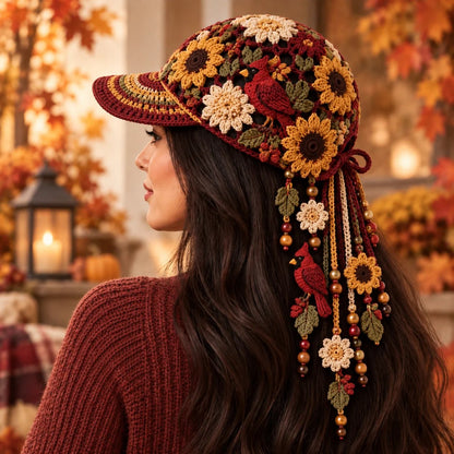 Women’s Handmade Crochet Autumn Baseball Cap