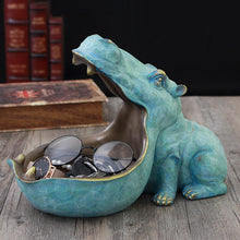 Funny Big Mouth Hippo Key & Candy Holder - Decorative Resin Animal Sculpture, Quirky Entry Table Storage Bowl, Modern Home Accent Ornament