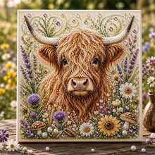 Highland Cow Pearl Art DIY Kit 🐮💎 – Calm Farmhouse‑Meets‑Coastal Beaded Wall Art