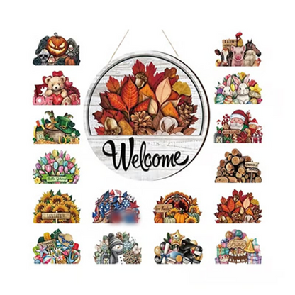 16 Pcs Interchangeable Welcome Sign for Front Door