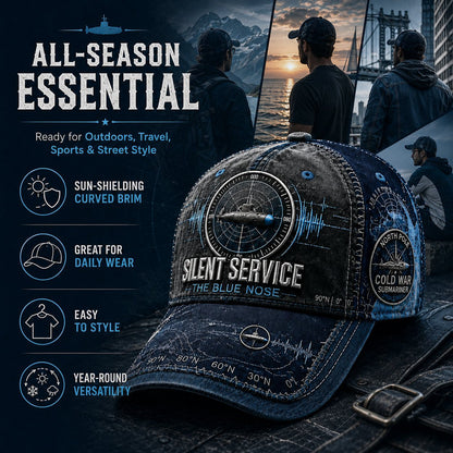 Silent Service The Blue Nose Submarine Veteran Baseball Cap