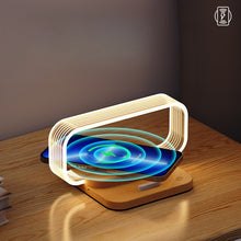 3-in-1 Acrylic Touch Table Lamp with 15W Wireless Charger - Portable Dimmable Cordless LED Light, Modern Aesthetic Bedside Charging Station Lamp