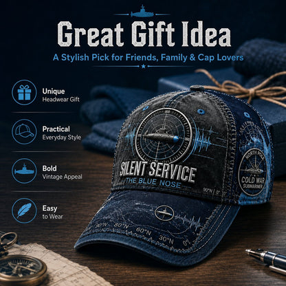 Silent Service The Blue Nose Submarine Veteran Baseball Cap