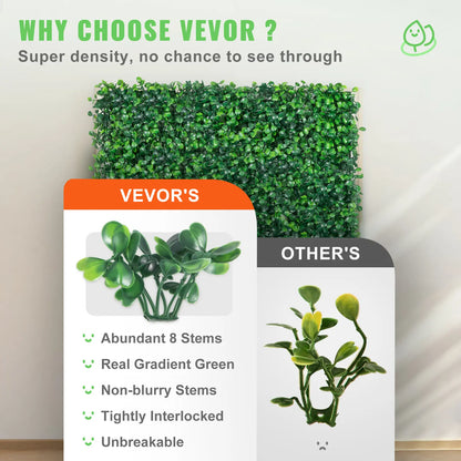 Artificial Boxwood Panels 24 PCS 20"x20" Boxwood Hedge Wall Panels for Decoration of Outdoor, Indoor, Garden, Fence & Backyard Decorating Home Goods