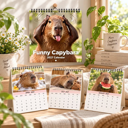 Funny Capybara 2027 Wall Calendar