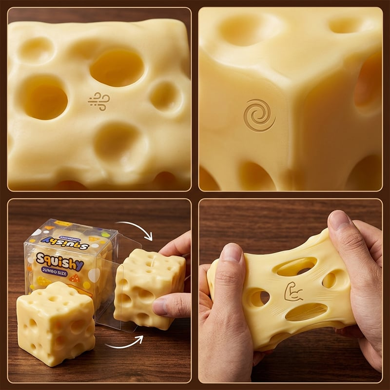Cheese Cube Squishy Toy