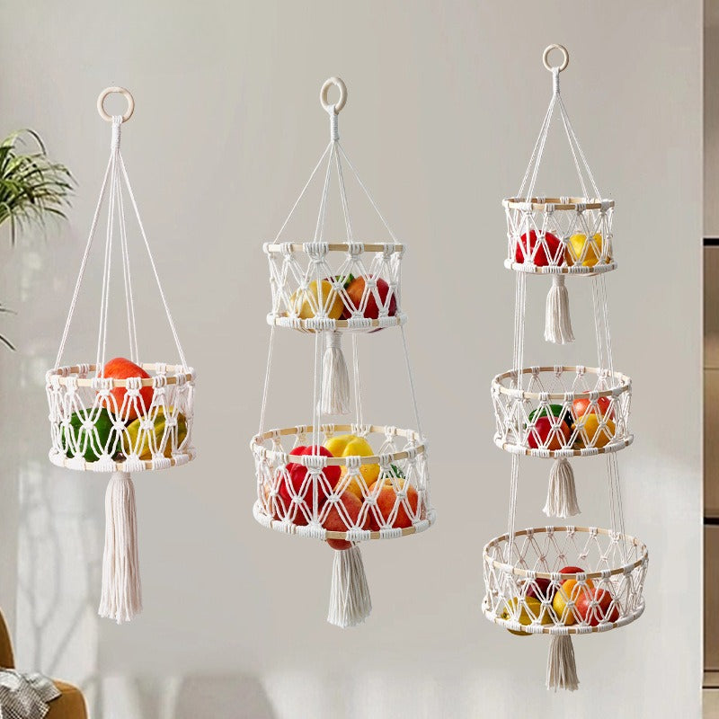 🍎 3-Tier Hanging Fruit Basket Save Counter Space & Display Fresh Produce Beautifully