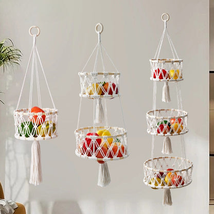 🍎 3-Tier Hanging Fruit Basket Save Counter Space & Display Fresh Produce Beautifully