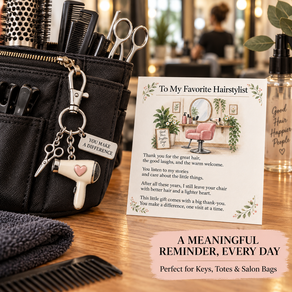 "You Make a Difference" Appreciation Gift Set – Keychain & Card