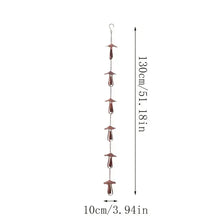pc Vintage Iron Mushroom Rain Chain, Decorative - Rustic Iron Wind Chime with Mushroom Pendants, No Electricity Needed, Perfect for Garden & Patio Decor, Spring & Summer Outdoor Decoration
