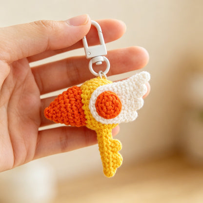 Magical Girl Wand Crochet Kit - DIY Anime Style Magic Star & Wing Staff Amigurumi Pattern with Materials & Tools
