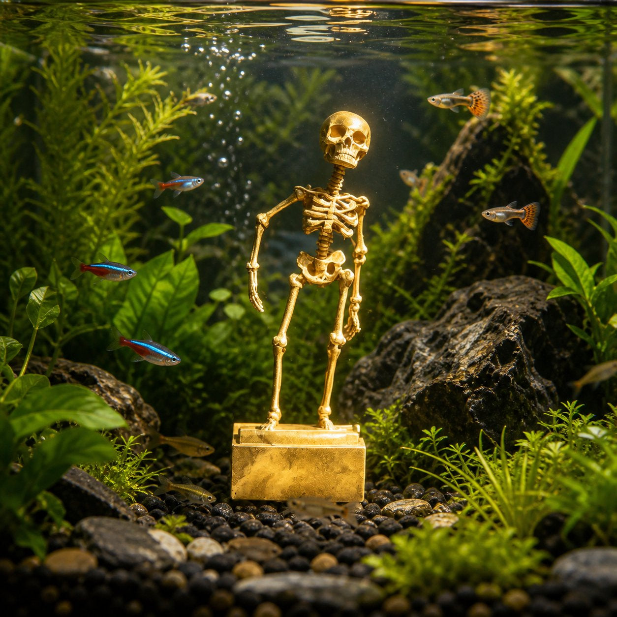 "Dancing Skeleton" Aquarium Decoration