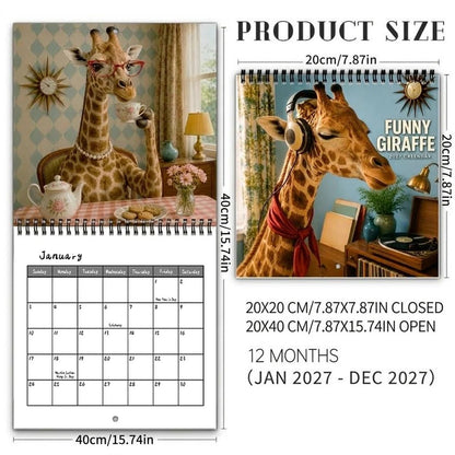 Funny Giraffe 2027 Wall Calendar