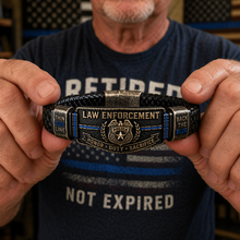 Police Officer Tribute Leather Bracelet – Honor • Duty • Sacrifice