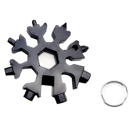 ❄️ 18-in-1 Snowflake Multi Tool Xmas Stainless Steel Snowflake Bottle Opener/Flat Cross Screwdriver Kit/Wrench Durable and Portable to Take Great Christmas gift