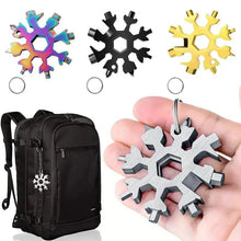 ❄️ 18-in-1 Snowflake Multi Tool Xmas Stainless Steel Snowflake Bottle Opener/Flat Cross Screwdriver Kit/Wrench Durable and Portable to Take Great Christmas gift