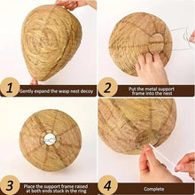 Wasp Nest Decoy 4 Pack 11" x 8.7" – Outdoor Hanging Fake Hornet Nest, Natural Wasp Repellent for Patio, BBQ, Backyard