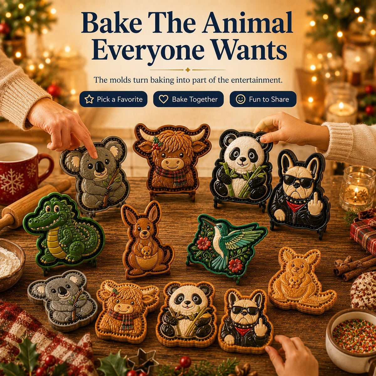 8-Design Animal Mini Pie Mold Collection