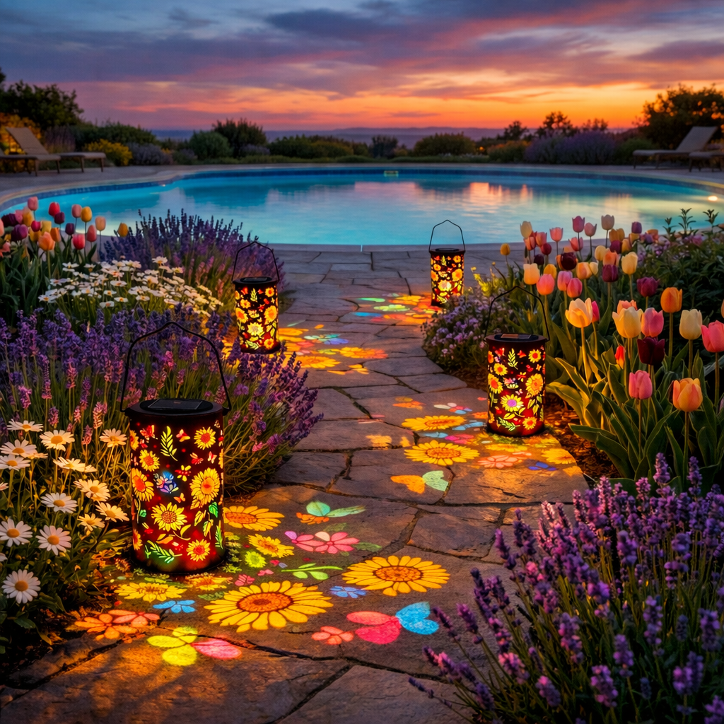 🌻Colorful Sunflower Glow Solar Garden Lantern🌈✨