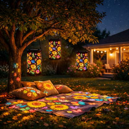 🌻Colorful Sunflower Glow Solar Garden Lantern🌈✨