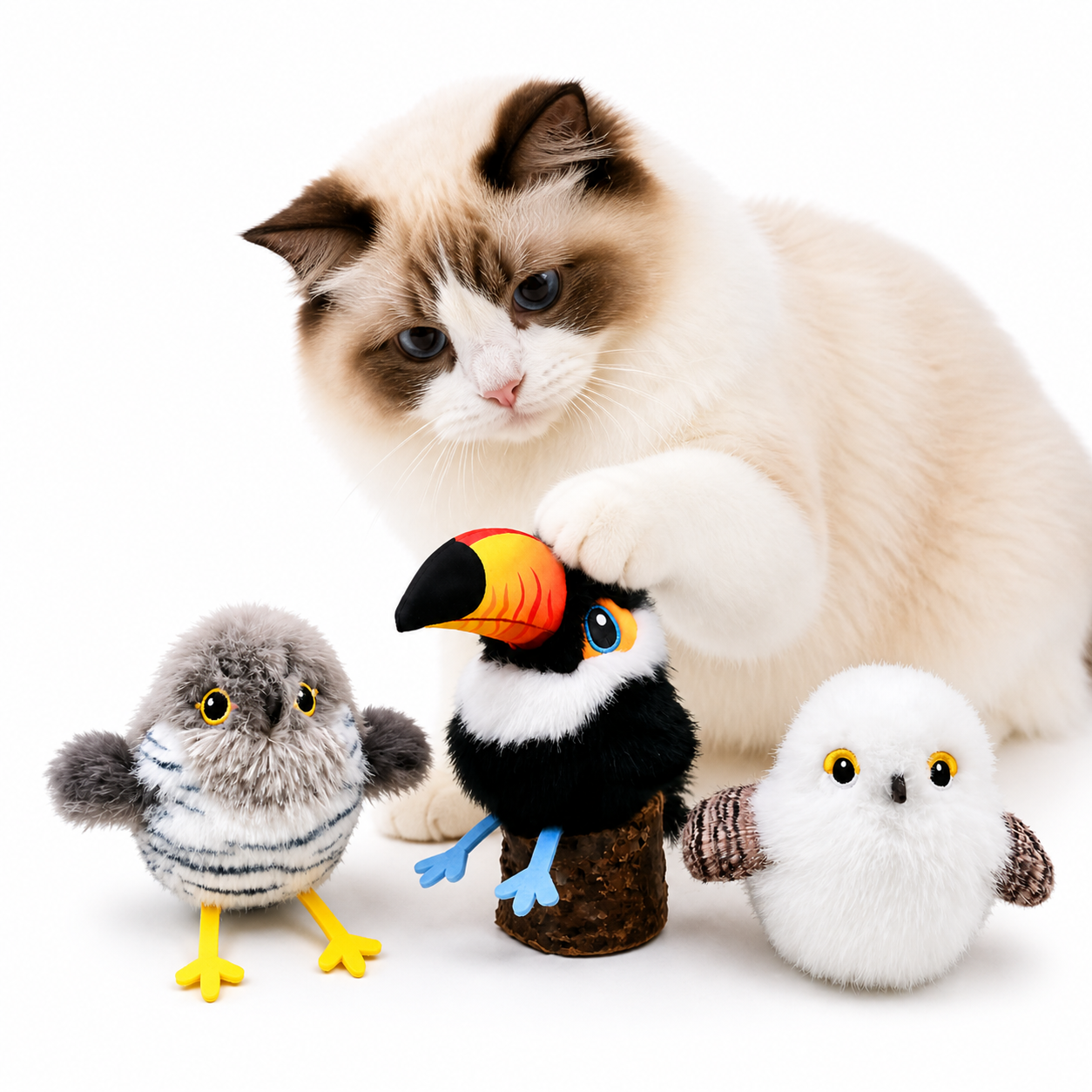 Interactive Chirping Bird Cat Toy - Buy 1 Get 1 FREE | Motion-Activated Flapping Wings & Realistic Sounds for Indoor Play