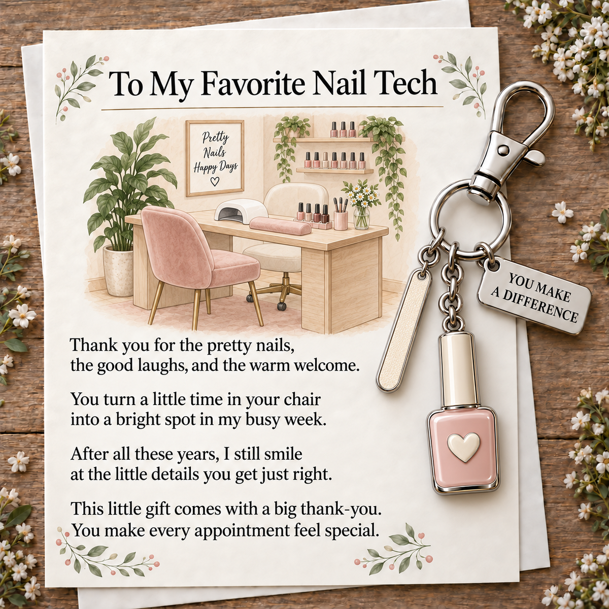 "You Make a Difference" Appreciation Gift Set – Keychain & Card