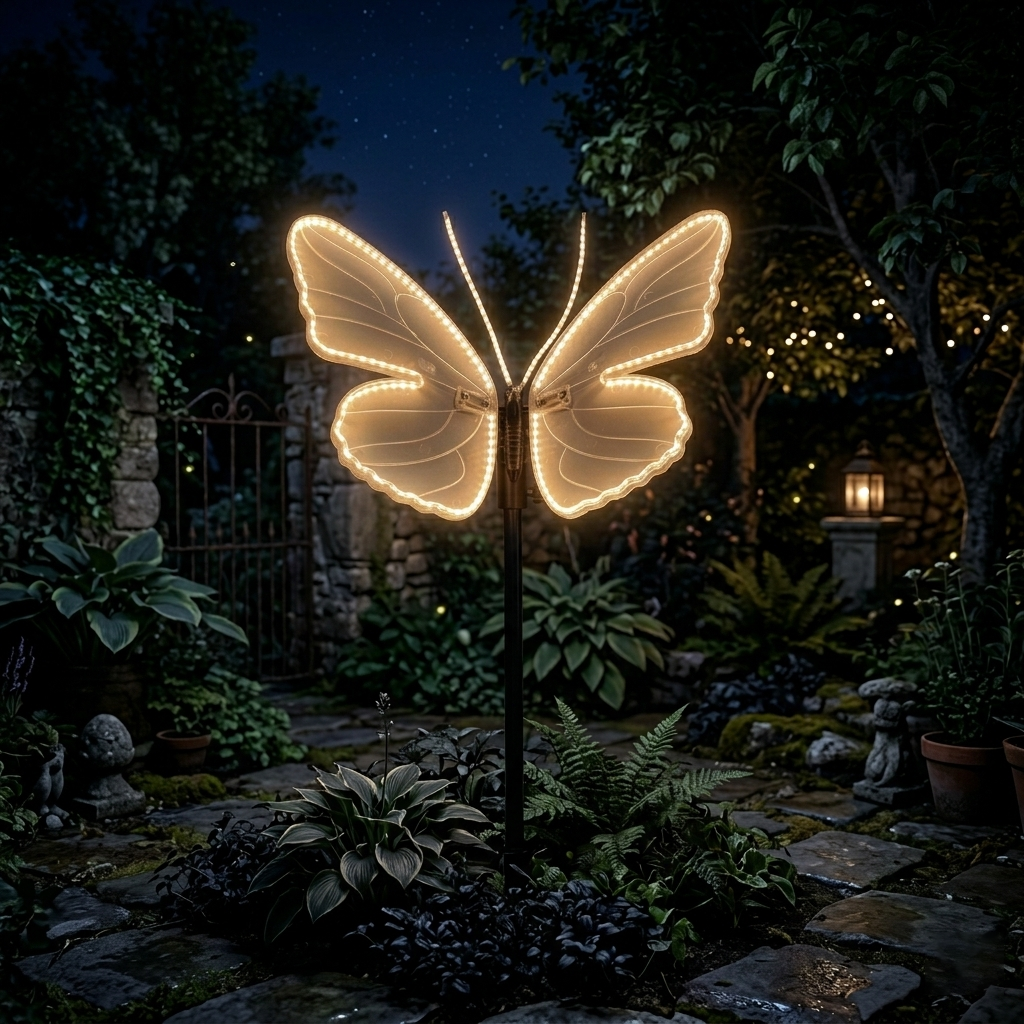 LED Glowing Butterfly Garden Stake – Dynamic Light Outdoor Waterproof Decor