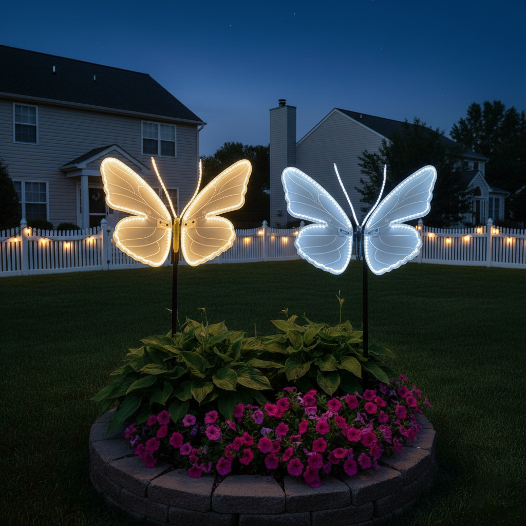 LED Glowing Butterfly Garden Stake – Dynamic Light Outdoor Waterproof Decor