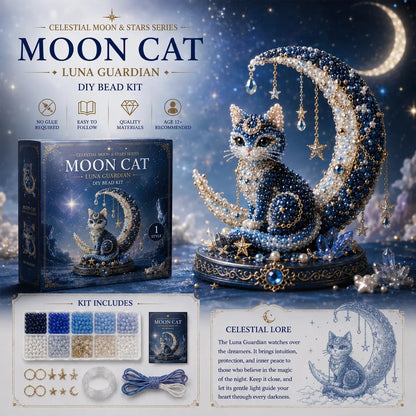 🦉 Moon Owl Guardian DIY Bead Kit | Celestial Moon & Stars Series