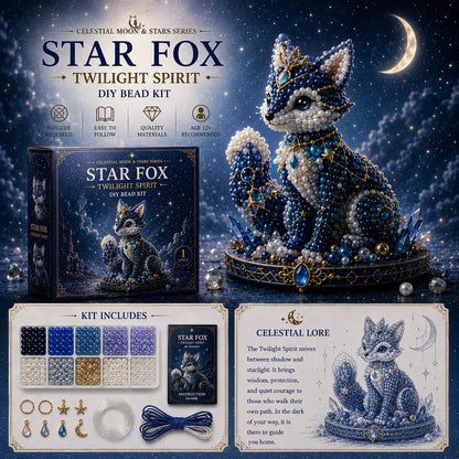 🦉 Moon Owl Guardian DIY Bead Kit | Celestial Moon & Stars Series