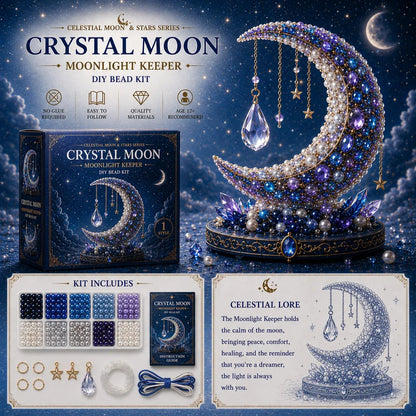 🦉 Moon Owl Guardian DIY Bead Kit | Celestial Moon & Stars Series