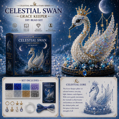 🦉 Moon Owl Guardian DIY Bead Kit | Celestial Moon & Stars Series