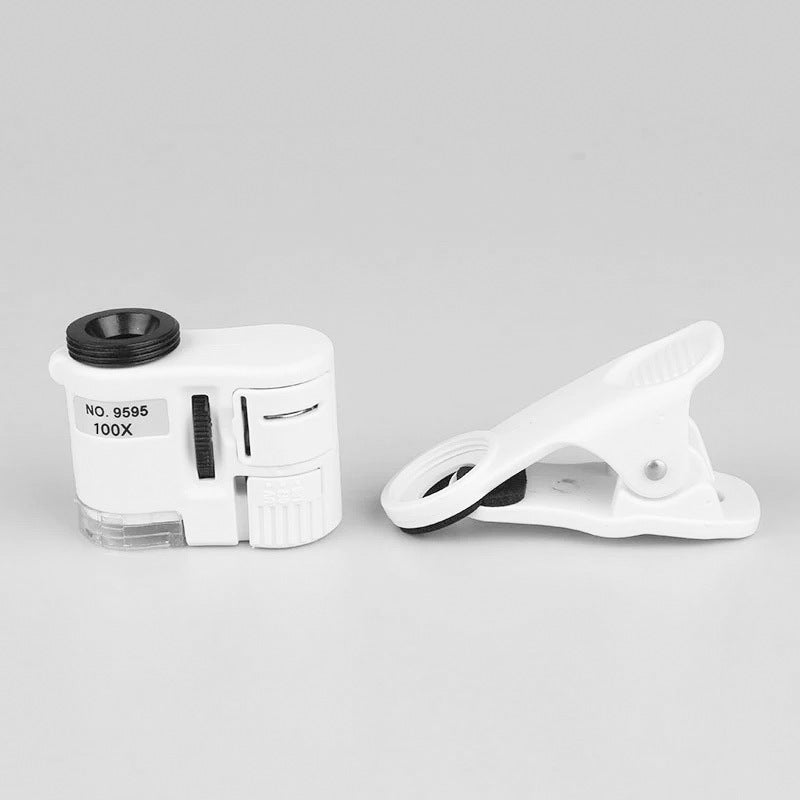 Universal 100X HD Phone Camera Microscope - Clip-On Pocket Magnifier with Built-in LED Light, Professional Jewelry, Coin, and Gemstone Inspection Tool