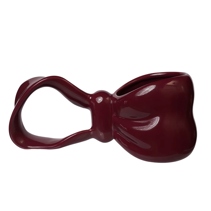 Bow Handle Ceramic Coffee Mug
