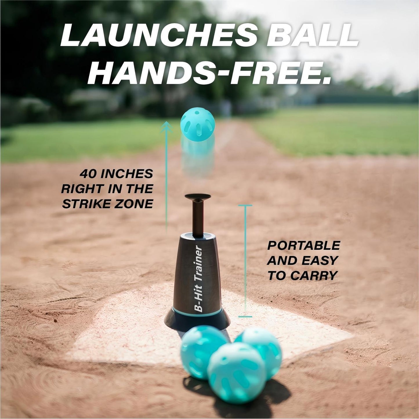 Pro Baseball Swing Hitting Trainer - Heavy-Duty Solo Batting Practice Tee, Portable Skill Improvement Equipment for Home Backyards & Field Training