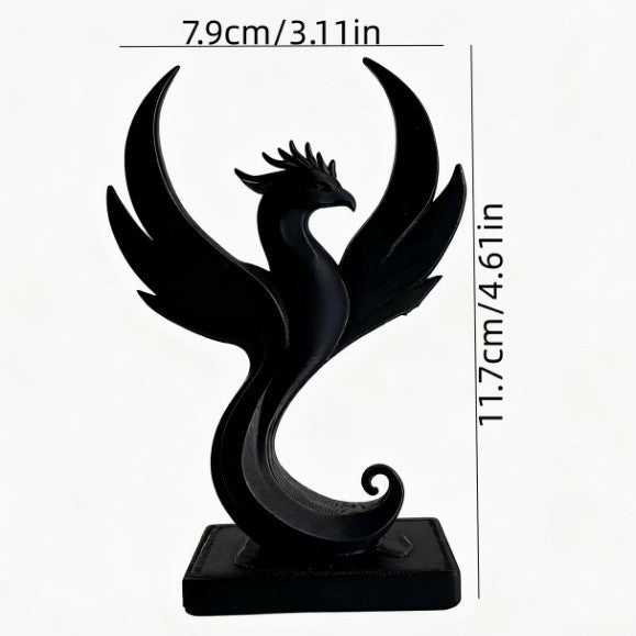3D Printed Rebirth Phoenix Statue - Vibrant Fire Bird Mythical Figurine, Modern Living Room & Entryway Accent Decor, Unique Creative Gift