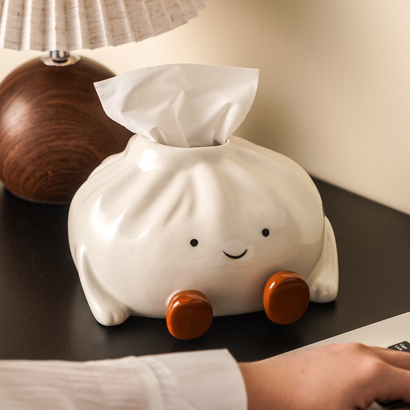 Cute Dumpling Tissue Box Cover - Ceramic Multi-Functional Holder