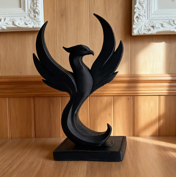 3D Printed Rebirth Phoenix Statue - Vibrant Fire Bird Mythical Figurine, Modern Living Room & Entryway Accent Decor, Unique Creative Gift