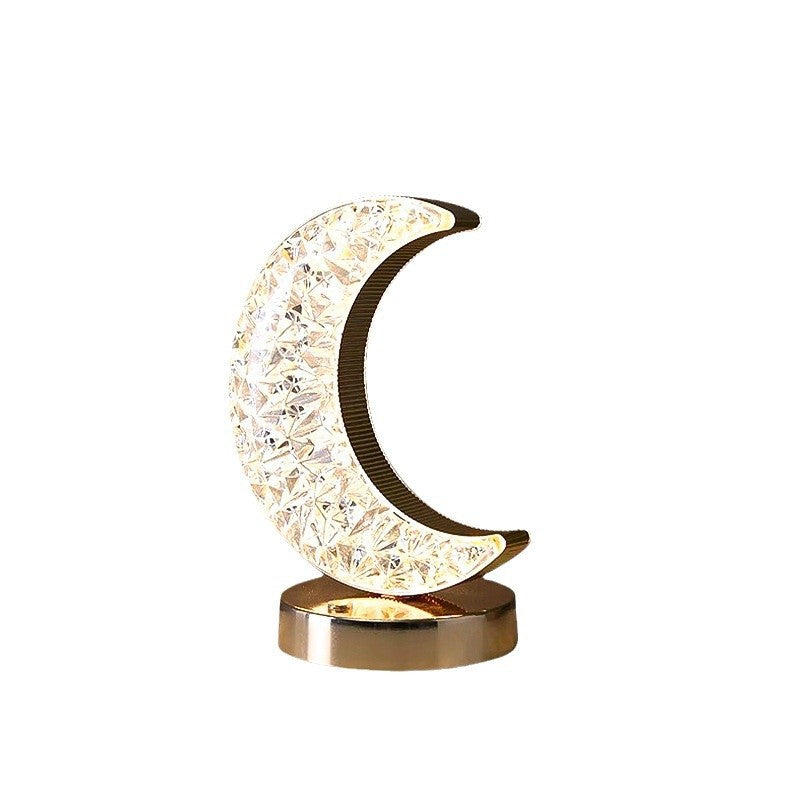 Celestial Starry Moon Ambient Lamp - Cordless Touch-Control Nightlight, Romantic Dinner & Bedroom Mood Lighting